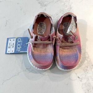 Hey Dude toddler "Wendy Sparkle Star" shoes.